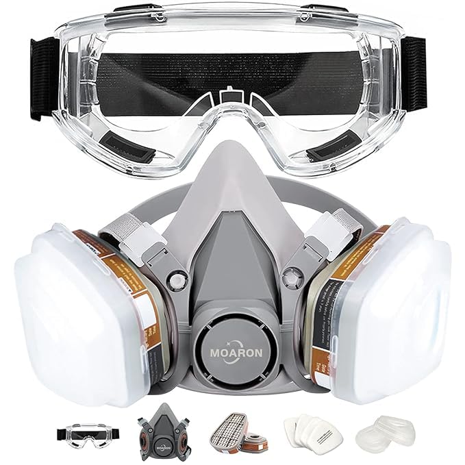 DELICATE Reusable Respirator Gas Mask Half Facepiece Shield 6200 Face Cover with Filters for Dust, Fumes, Asbestos, Chemicals and Other Airborne Particles while Painting, Spraying, Polishing and More (B0DCZS5MCL) Amazon Price History, Amazon Price Tracker