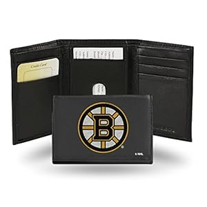 Rico Industries NHL Embroidered Genuine Leather Tri-fold Wallet 3.25″ x 4.25″ – Slim