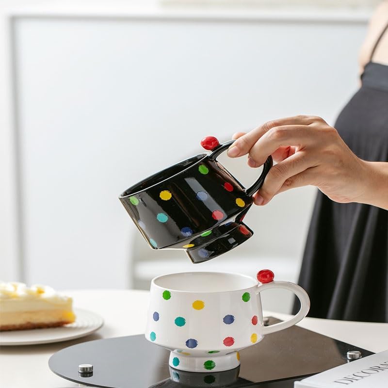 Colourful Polka Dot Ceramic Cup Office Coffee Living Room Household Water Cups