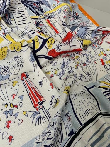 Women's Square Wool Blend Silk Scarf, 26 inches Light weight, Double Sides Printed,Luxury Scarf with Gift Box2