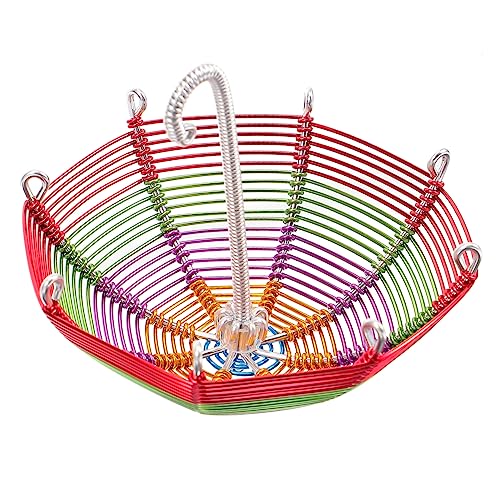 iplusmile Miniatur Regenschirm Modell aus Aluminiumdraht Verstellbar Dekorativer Mini Schirm für Micro Landschaft Handgefertigtes DIY Zubehör Farbiger Schirm mit Silbernem Zufällige Farbe