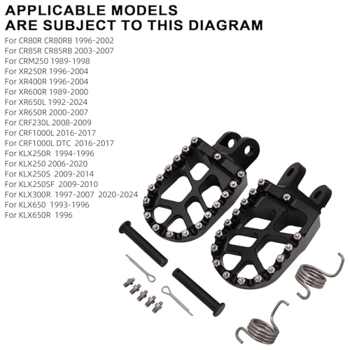 Image of JFG RACING Dirt Bike Foot Pegs for KLX250 /KLX250S /KLR650 /KLX300R /XR650L
