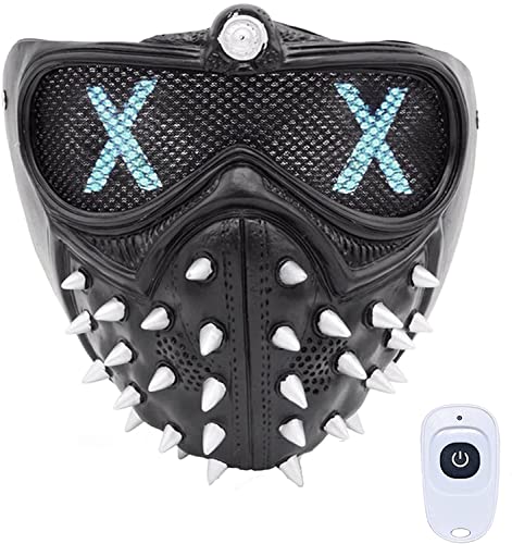 Watch Dogs Mask LED 25 Expression Changing Cosplay Marcus Wrench With Rivet Remote Control Costumes Prop Resin