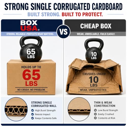 Image of BOX USA Medium Moving Boxes 18 inchL x 14 inchW x 12 inchH 15-Pack - Corrugated Cardboard Box for Shipping, Mailing, Packing, Packaging and Storage
