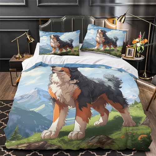 Parure de lit 3 pièces housse de couette fermeture éclair lit King Size - 4