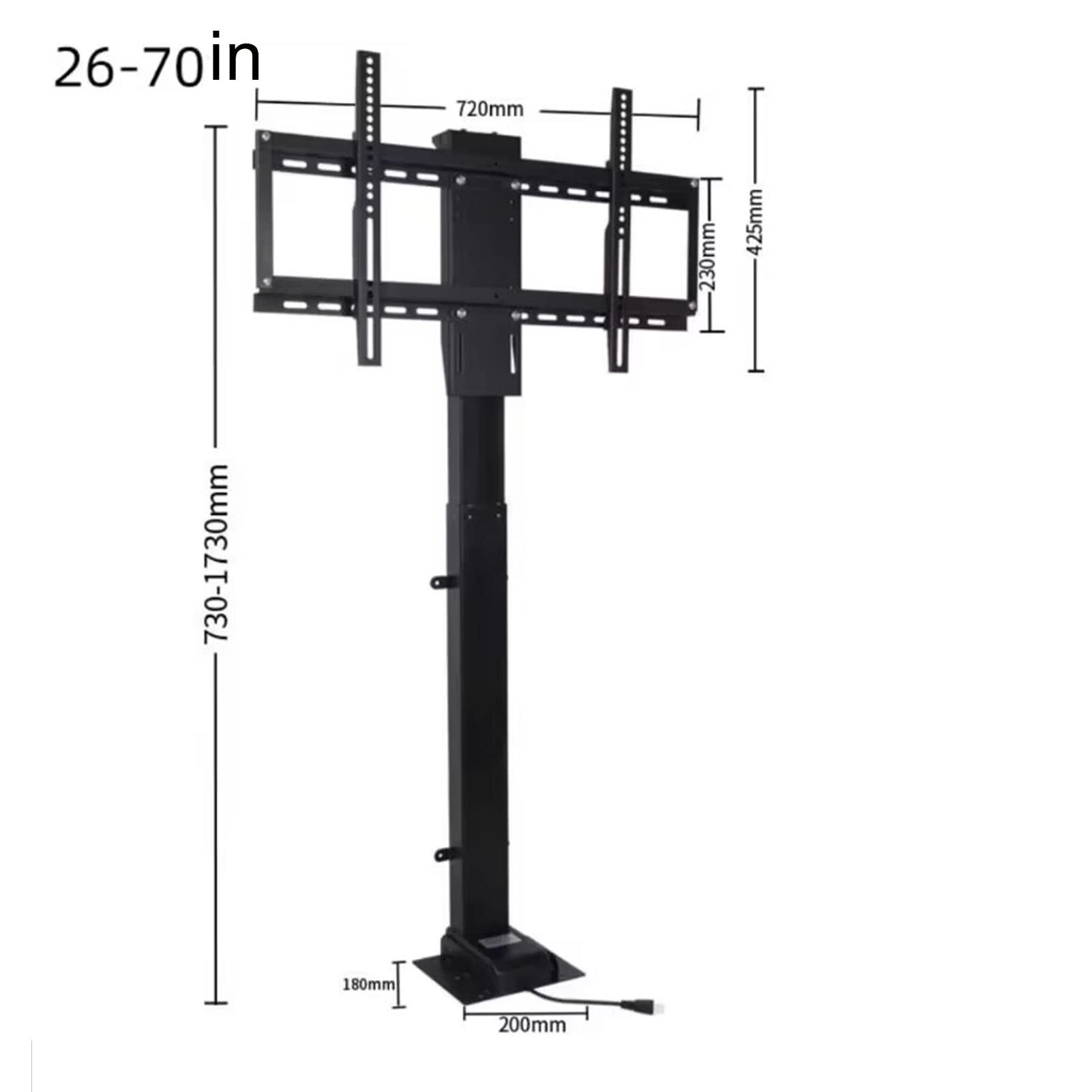 Elevador De TV Eléctrico - Soporte De Piso De TV De Podio Universal para Sala De Conferencias, Elevador De TV Oculto para Armario, Se Adapta A Pantallas LED De 26-70 Pulgadas
