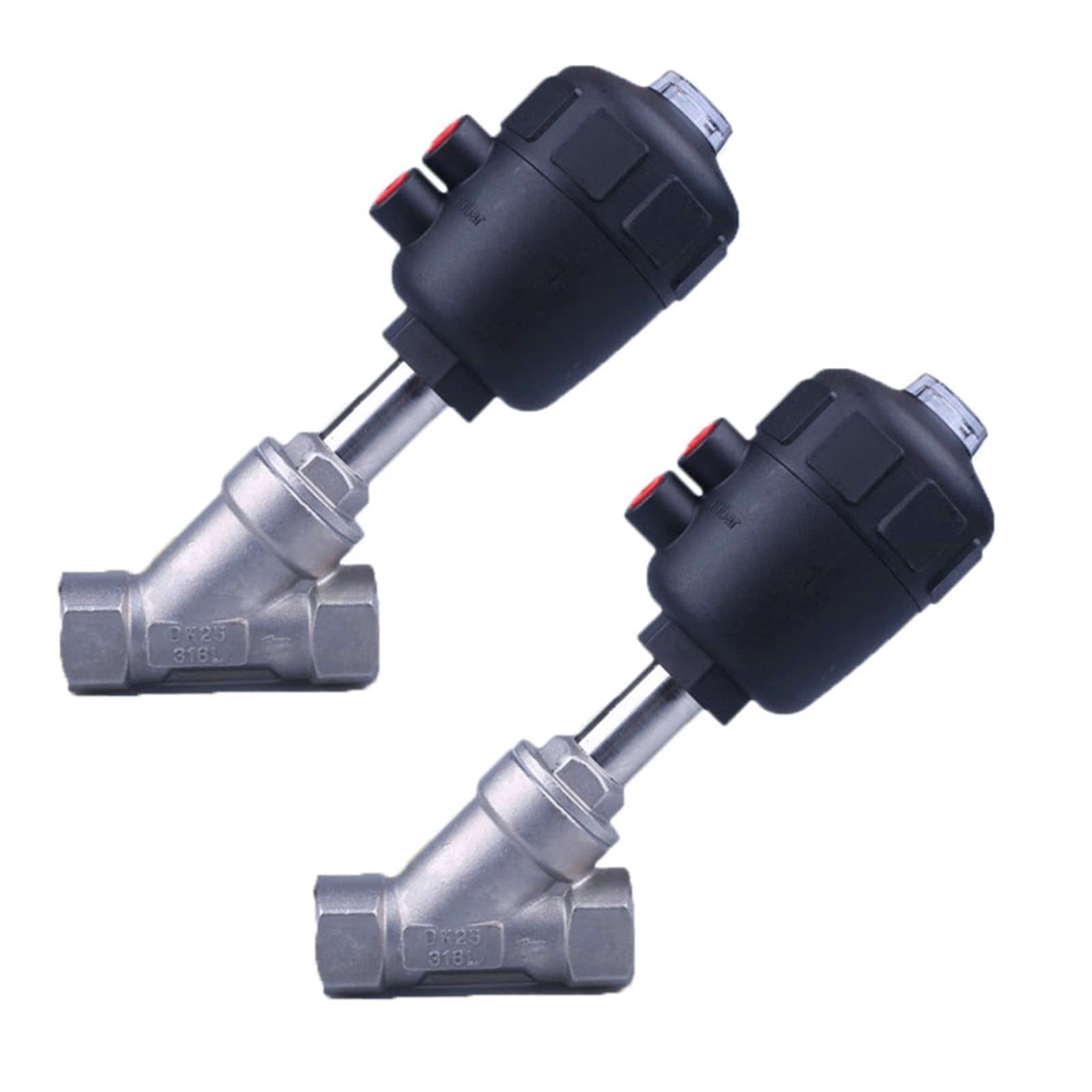 DN-Serie Hochtemperatur- und Korrosions-Dampf-Pneumatikventil Y-Typ-Eckventil mit Innengewinde.(DN20 Plastic Head)