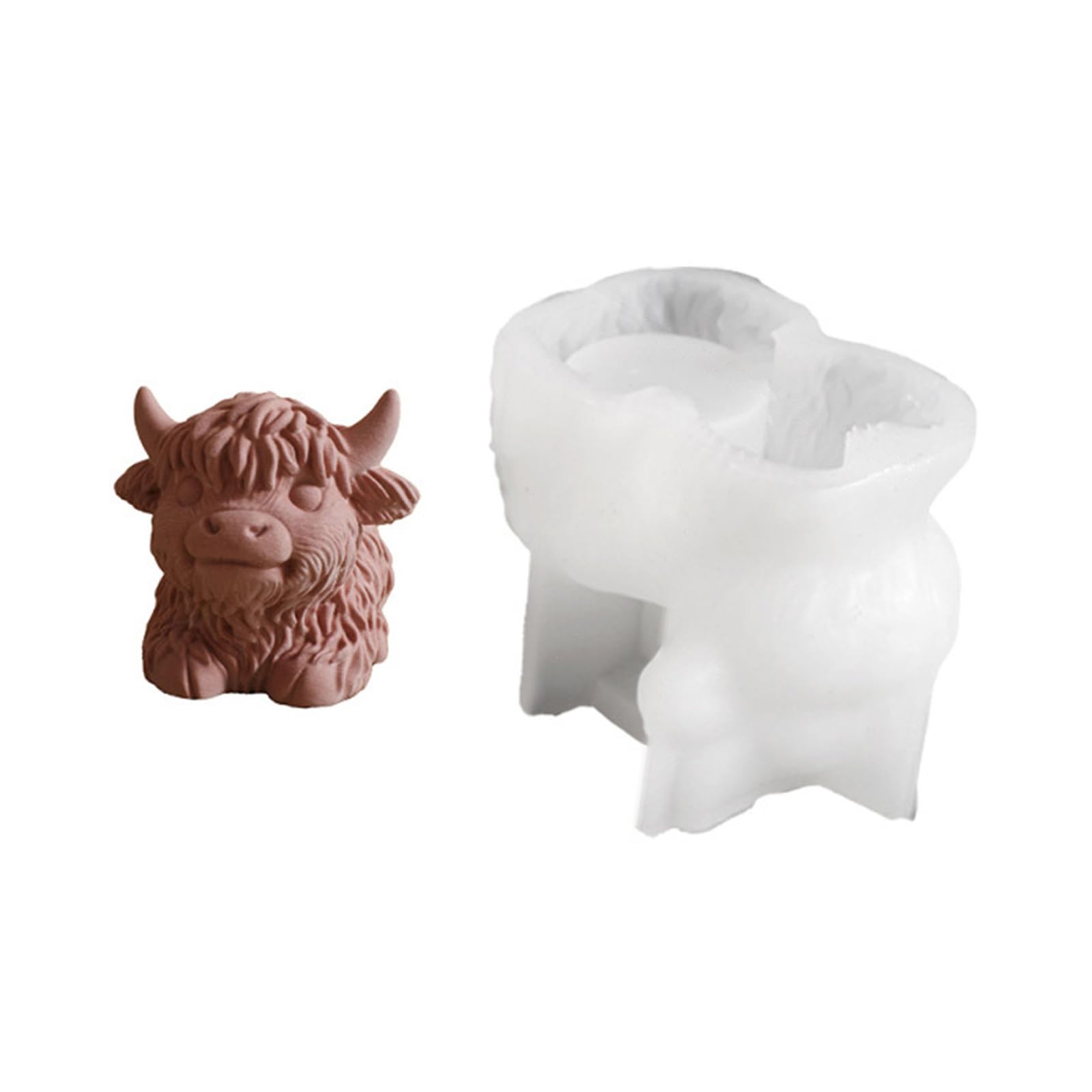 Tsophreniq 1 Cattle Head Silicone Mold for Soap Epoxy Resin, Easy Demolding Home Decor Statue Figurine Silicone Molds
