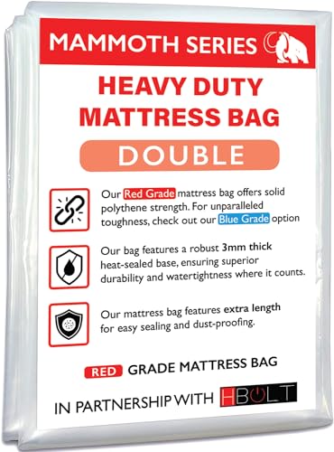 MAMMOTH Premium Mattress Storage Bag - Robust Protection for Moving & Storing - Shields Against Dust, Stains, and Pests (Double)