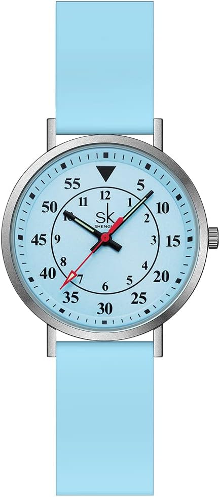 SHENGKE SK Ultra Thin Fashion Sport Sweatproof Women Watch Ladies Watch with Easy Read Dial and Colorful Silicone Band