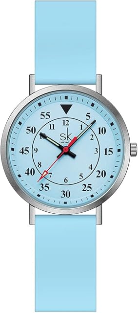 SHENGKE SK Ultra Thin Fashion Sport Sweatproof Women Watch for Medical Professionals,Nurses,Doctors,Students Watch with Easy Read Dial,Colorful Silicone Band