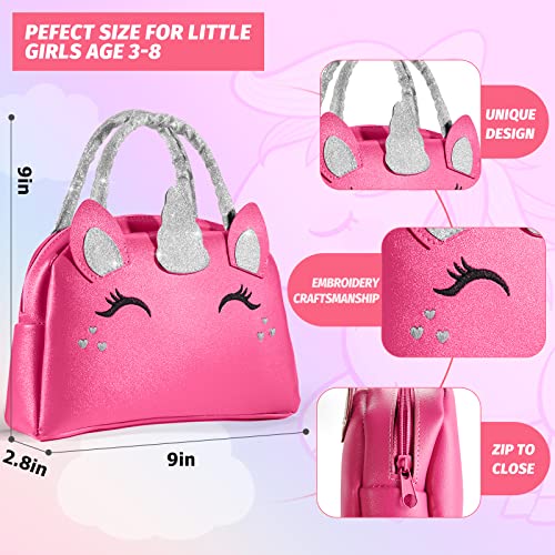 Toddler Purses For Little Girls Age 3 4 5 6 Year Old, Kids Pretend Play Makeup Kit With Accessories & Handbags, Unicorn Gift Toys Princess Set 3-5 4-6 #TOP6