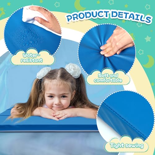 Wesiti 5 Pcs Folding Kids Nap Mats for Preschool Daycare, 3 Section Folding Rest Mats Sleeping for Kids Toddler Nap 1 Inch Thick, Kindergarten School Classroom Supplies (Fresh)