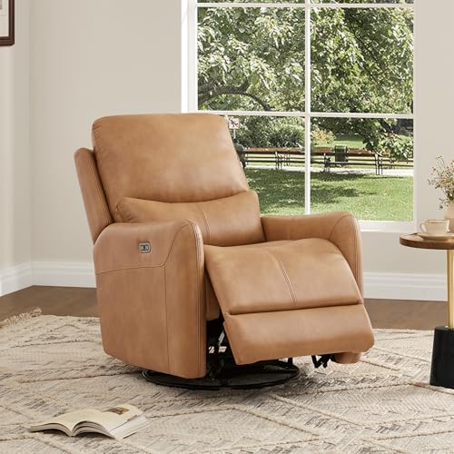 Sillón con función reclinable y base giratoria Marrón claro miniatura 2