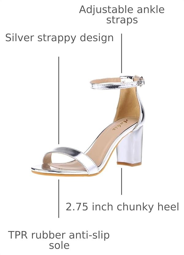 Ankis Heels for Women Open Toe Ankle Strap Chunky Heel Sandals 2.75 Inch by Ankis - Used condition - Image 2