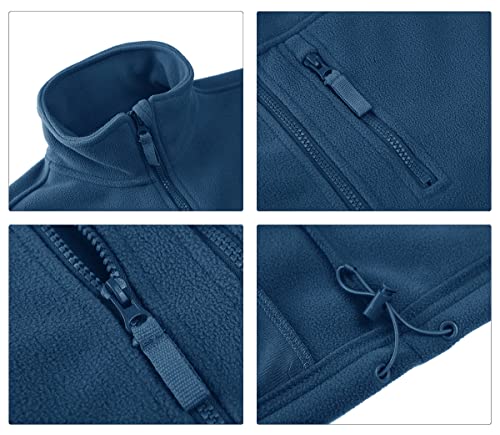 Crysully Men's Fleece Tactical Military Jacket Snow Ski Outdoor Hiking Coat Blue Green #TOP5