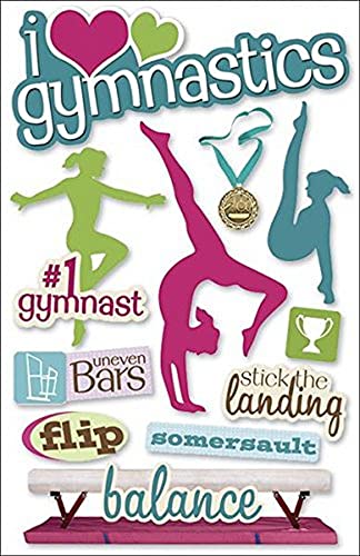 Paper House Productions STDM-0061E 3D Cardstock Stickers, Gymnastics (Pack of 1)