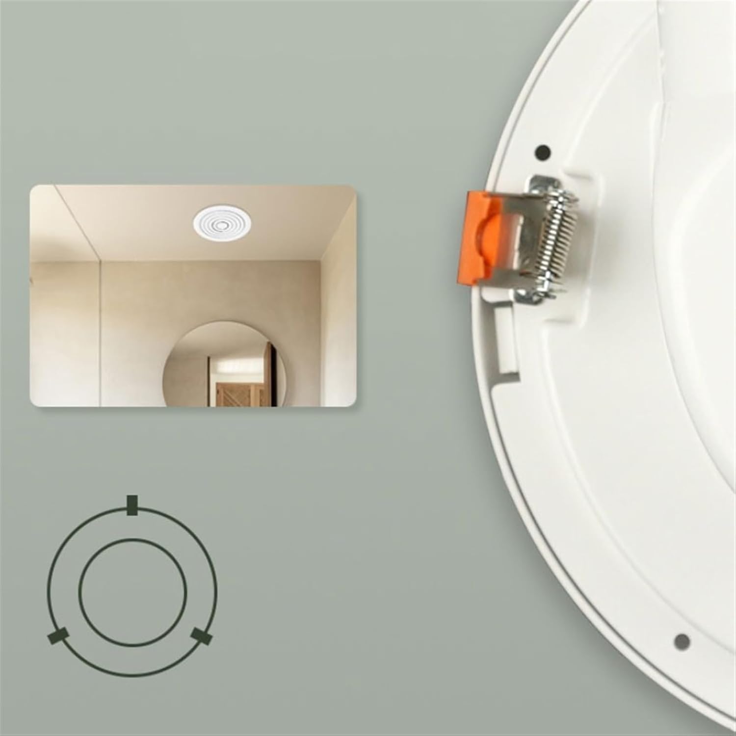 Exhaust Fan Round Ventilating Fan Light and Thin Recessed Kitchen Bathroom Exhaust Fan Restaurant Home Exhaust Fan Ventilation Fan(20 * 20cm)