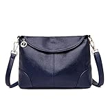[JUNENTER] レディースバッグ、軽量財布、ハンドバッグ、PUレザー製スモールショルダーバッグ、調節可能なストラップ付きサッチェルバッグ（ブルー）