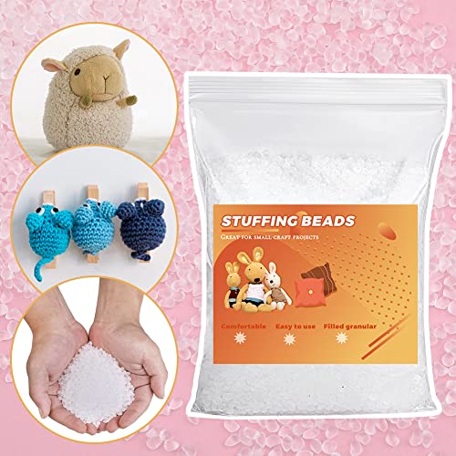 Image of 14oz Stuffing Beads, 8.8oz Weighted Beads for Stuffed Animals, Craft Poly Pellets Weighted for Stuffed Animals - 400g