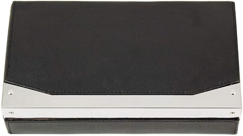 Bey-Berk Humidor de cigarros de cuero negro 4 con cortador y humidistato, talla única