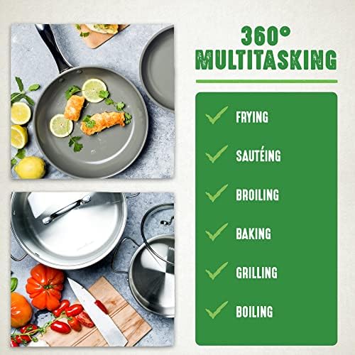 GreenChef Profile Plus Non-Stick 20cm Frying Pan, Stainless Steel, PFAS Free, Silver