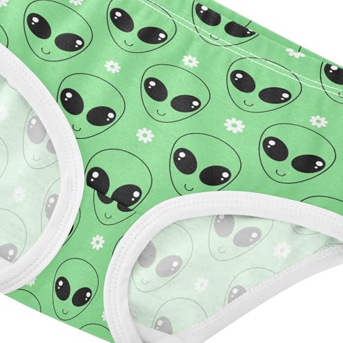 Girls' Underwear Green Alien Cotton Stretch Comfort Toddler Panties4