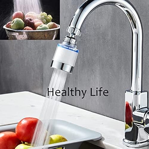 2 Stück Wasserfilter für Wasserhahn, 360° Wasserhahn Filter, Wasserfilter Wasserhahn mit 10 Stück Austauschbar Baumwollfilterelement, Wasserhahn Entkalker Aufsatz für Küche, Spüle, Home Badezimmer