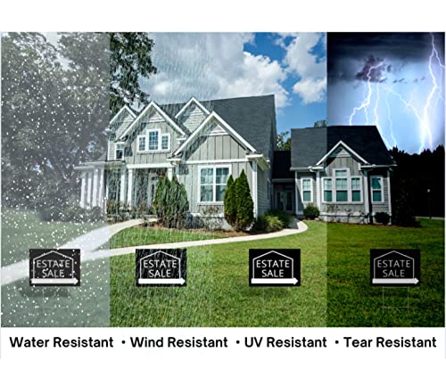 Estate Sale Signs Multi-Pack – Premium Large 24” X 18” Estate Sale Signs With Stakes – Professional Double-Sided Signs With Directional Arrows & Heavy Duty Yard Sign Stakes (3) #TOP4