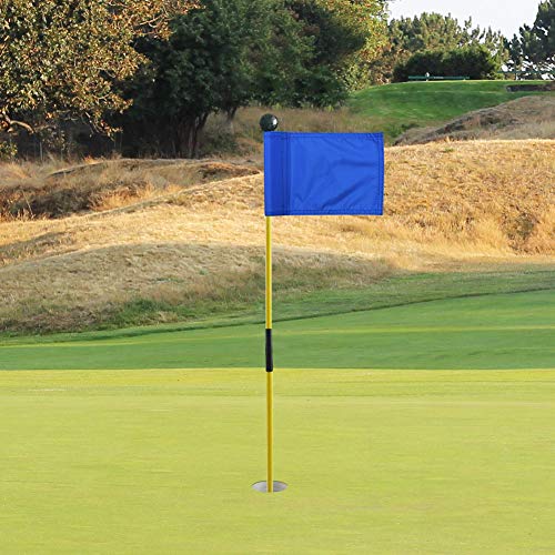 KOFULL Golf Flag Golf Flagsticks Mini,Golf Flags Hole Pole Cup Set Practice Golf Pin Flags Putting Green Flag for Driving Range Backyard Garden Portable 2-Section Design