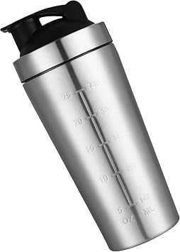 Protein Shaker, Stainless Steel, Large Capacity, 16.9 fl oz 500 ml / 750 ml, Graduated Ball, Thermal, Cold, Leak Proof, Odor Resistant, Lightweight, Portable, Outdoor, Sports, Gym, Workout