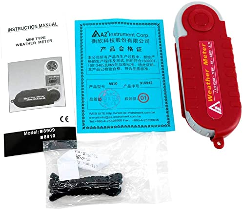 AZ8910 Pocket Barometric Anemometer Wind Speed Temperature Humidity Barometric Pressure Altitude 5 in 1 Anemometer AZ-8910