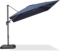 Vista 44 de PURPLE LEAF Sombrilla de Patio de 8 Pies para Exteriores Sombrilla Cantilever Cuadrada de Aluminio Sombrilla Offset con Rotación de 360 Grados