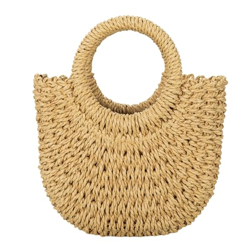 Comeon Straw Handbags for Women,Summer Beach Crossbody Handbags Woven Vacation Purse4