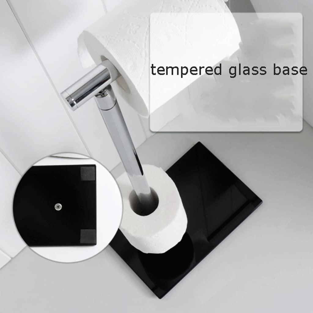 Porta Carta igienica Porta Tessuto da Terra Pieno in Rame del Rame Pieno del Rame del Rame del Rame del Rame di Alto Valore con Il Supporto del Vetro temperato for Il Bagno Design Elegante
