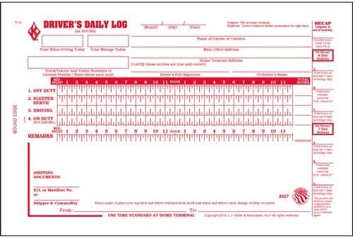 601-L-5 J.J. Keller Duplicate Carbon Daily Log Book - Value Pack