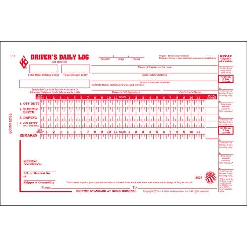 Driver Daily Log Book 5-pk. with DVIR & Daily Recap (31 sets per book, 2-ply, 8.5" x 5.5")