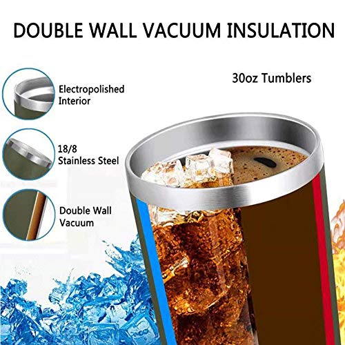 31oz (850ml) Tumbler RVS Vacuüm Geïsoleerde Koffie Cup Dubbele Muur Reisfles met Splash Proof Deksel, 2Rieten en… - Image 4