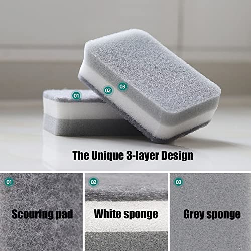 SyiXute 10 Pcs Magic Eraser Sponge,Chemical-Free Magic Sponges,Extra Thick Melamine Sponges in Bulk for All Surface - Image 3