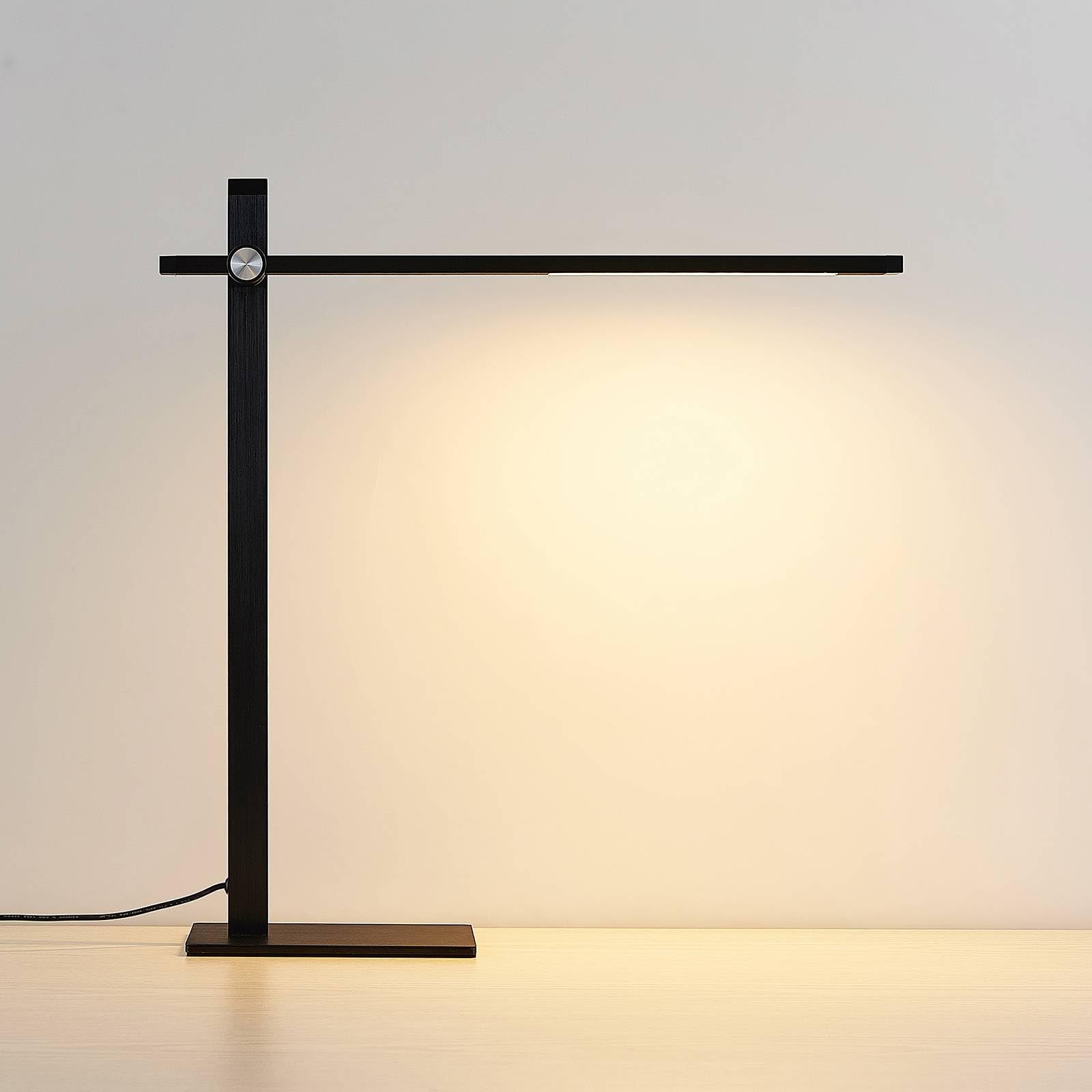 Lucande LED Tischlampe Wasko dimmbar (Modern) in Schwarz aus Metall (1 flammig,) - Tischleuchte Schreibtischlampe Nachttischlampe Arbeitszimmerleuchte | Moderne Schreibtischlampe, 3000 K, warmweiß, für Büro, Arbeitsplatz