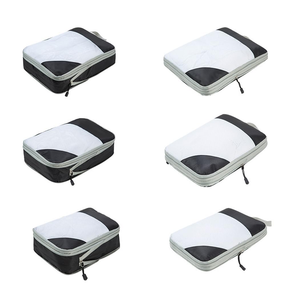 3 Set di Cubi da imballaggio a Compressione da Viaggio da 4 Pezzi per Un Facile imballaggio e Protezione degli Indumenti. Panno Oxford Che Fa Risparmiare Tempo, Facile da imballare, Blu