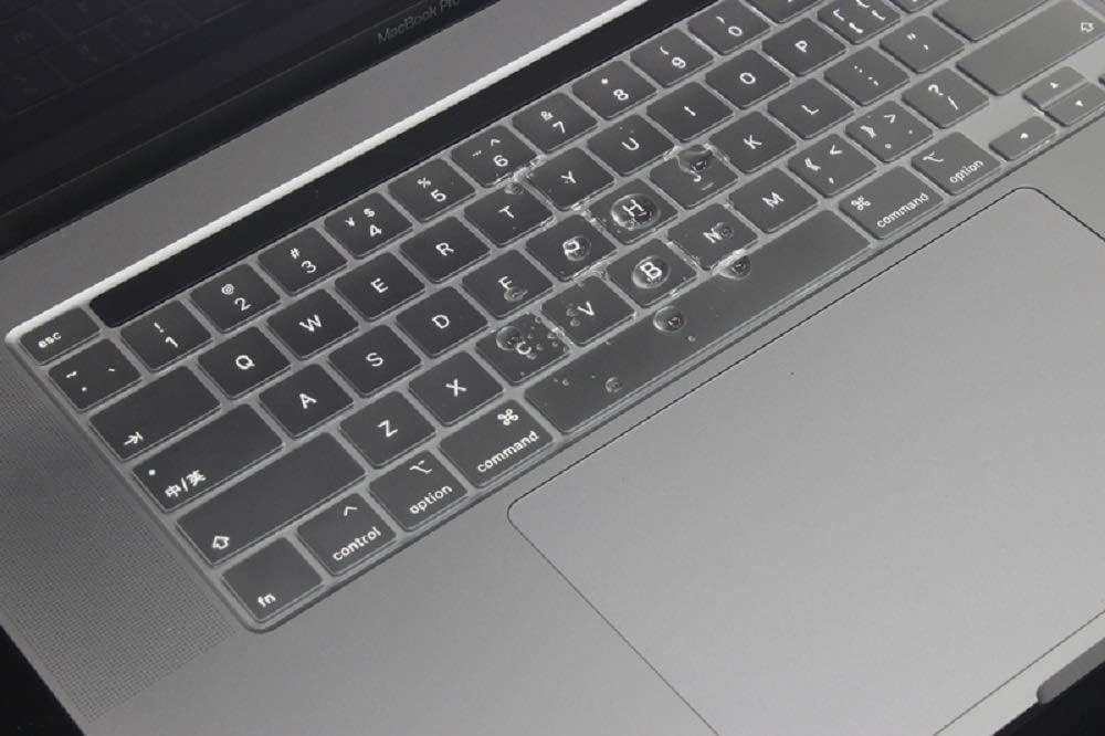 Se7enline MacBook Pro 13 inch & MacBook Pro 16 inch Keyboard Cover 2019/2020/2021/2022 Silicone Skin Protector for MacBook Pro A2141/A2289/A2338 M1 M2/A2251 Touch Bar UK Layout, Frost Transparent — view 6