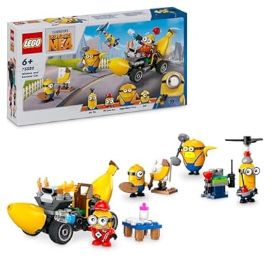 LEGO Ich – Einfach unverbesserlich 4 Minions und das Bananen Auto  Spielset zu Ich – Einfach unverbesserlich 4  Kinderspielzeug  kreatives Minions-Geschenk für Jungen und Mädchen ab 6 Jahren 75580