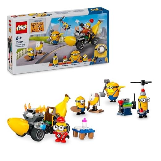 LEGO Despicable Me Minions and Banana Car Toy, Movie Set for 6 Plus Year Old Kids, Boys & Girls, Fun Small Vehicle Playset, Gift for Fans of Creative Building 75580