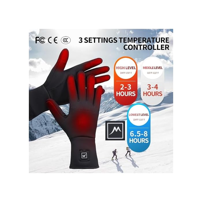 WEIVIOQ Heated Glove Liners with Rechargeable Battery - Image 3