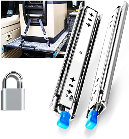 YENUO Locking Heavy Duty Drawer Runners Slides Full Extension 400 450 500 600 700 800 900 1000 mm Side Mount Ball Bearing Rails Track Guide Glides Bearing 120 kg 1 Pair (with Lock, 400mm)