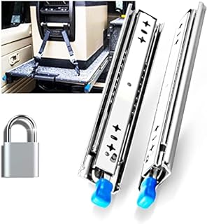 YENUO Locking Heavy Duty Drawer Runners Slides Full Extension 400 450 500 600 700 800 900 1000 mm Side Mount Ball Bearing Rails Track Guide Glides Bearing 120 kg 1 Pair (with Lock, 400mm)