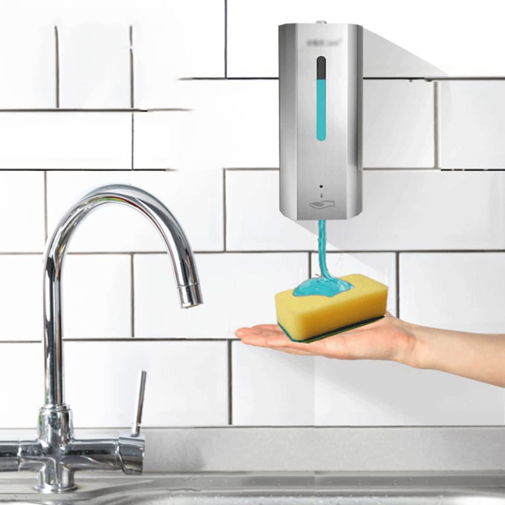 Pratico Dispenser Automatico di Sapone Dispenser di lozione in Acciaio Inossidabile Dispenser di Shampoo per Montaggio a Parete Liquido 1000 ml (35,2 Once) per lavello Popolare