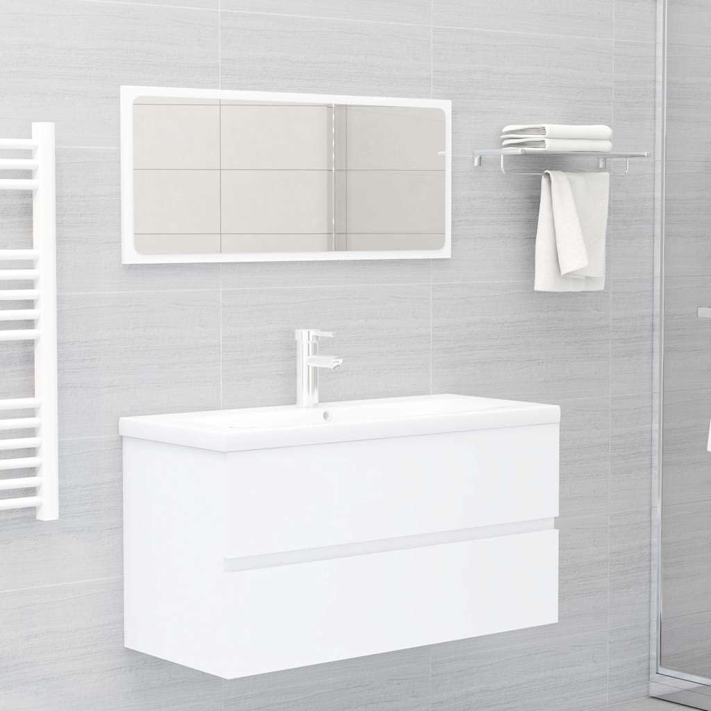 Lavabo 90x38,5x45 cm Madera mecanizada Blanco