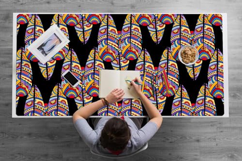 Tapis de bureau 120x60 cm idéal pour le télétravail à la maison avec motif